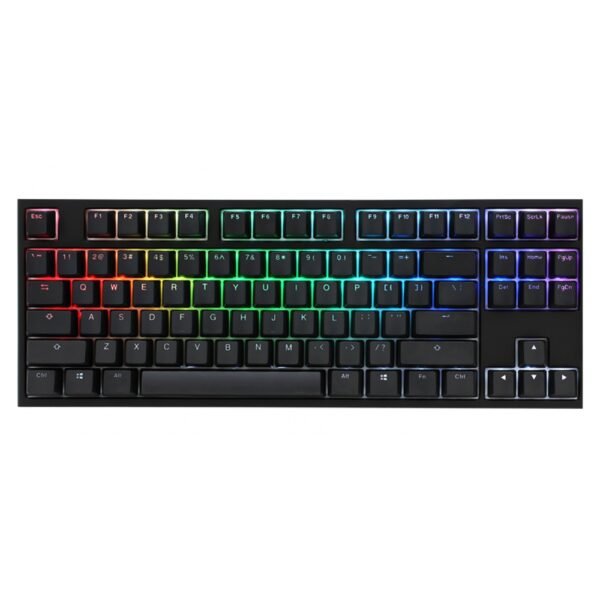 TECLADO GAMER DUCKY ONE 2 RGB TKL BLACK KAILH JADE SWITCH DOUBLE SHOT PBT MECANICO
