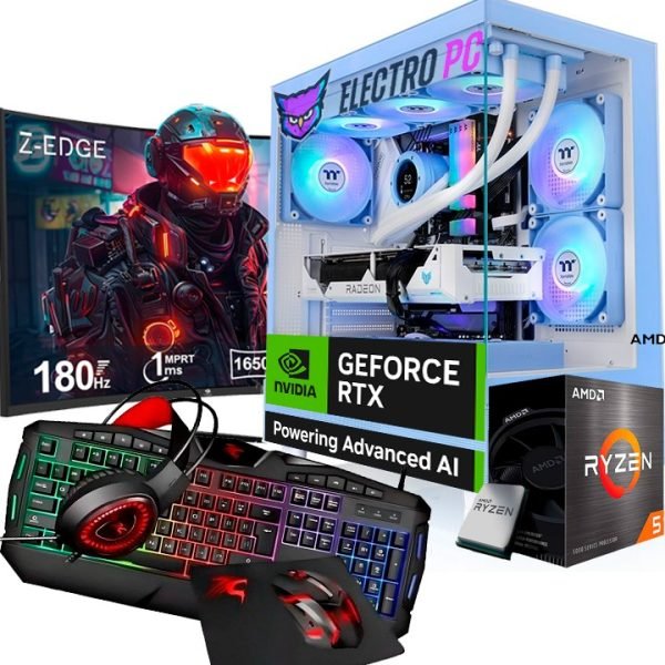 Pc Diseño Gamer Ryzen 5500 Rtx 3050 16gb 1tb Led 24 180hz