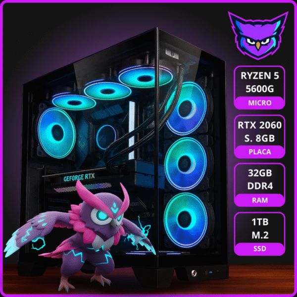 PC MIDTECH LEVEL 3 RYZEN 5 5600G RTX 2060 SUPER RAM 32GB M.2 1TB 80+
