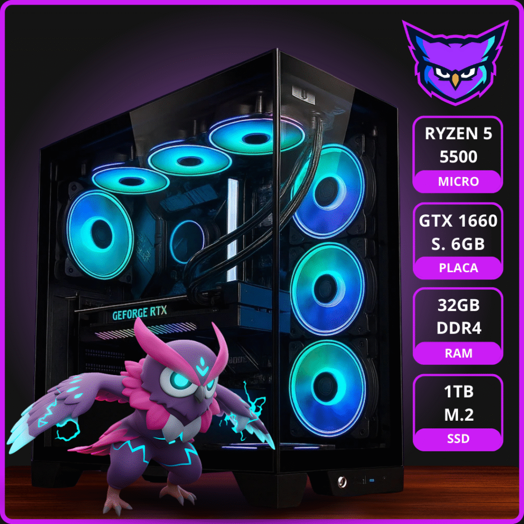 <strong>PC MIDTECH LEVEL 1</strong><br> RYZEN 5 5500 GTX 1660 SUPER RAM 32GB SSD M.2 1TB NVME