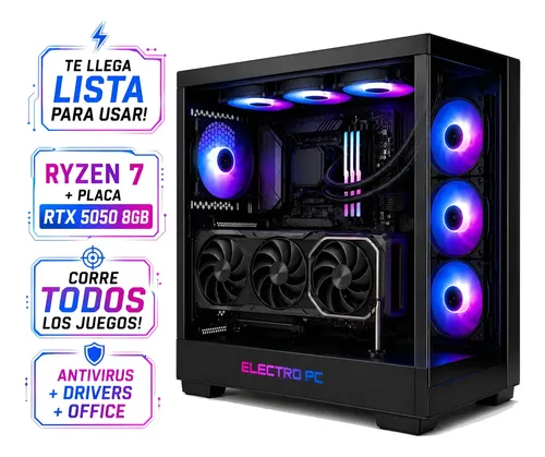 Pc Gamer Diseño Ryzen 7 5700 Rtx 5050 8gb Ram 32gb 1tb Ssd Nvidia Gddr7x Blackwell Technology