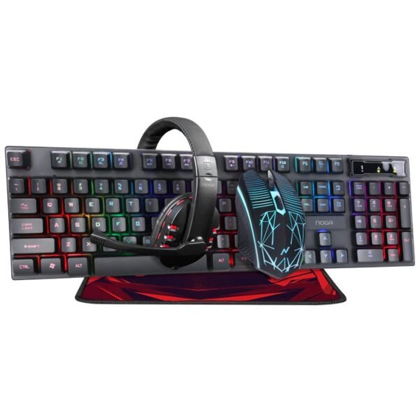 Combo Gamer 4 en 1: Teclado, Mouse, Auriculares y Pad